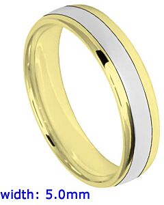 5mm Oval Court Medium Two Tone Plain Wedding Ring | C640B02G  5209 WCBM